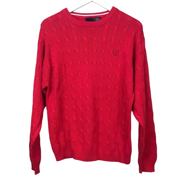 Izod Red Cable Knit Crewneck Pullover Sweater Boy 14/16 - Picture 1 of 4